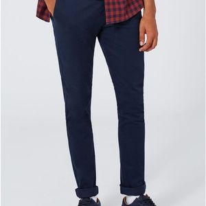 Topman Stretch Skinny Chinos: Navy